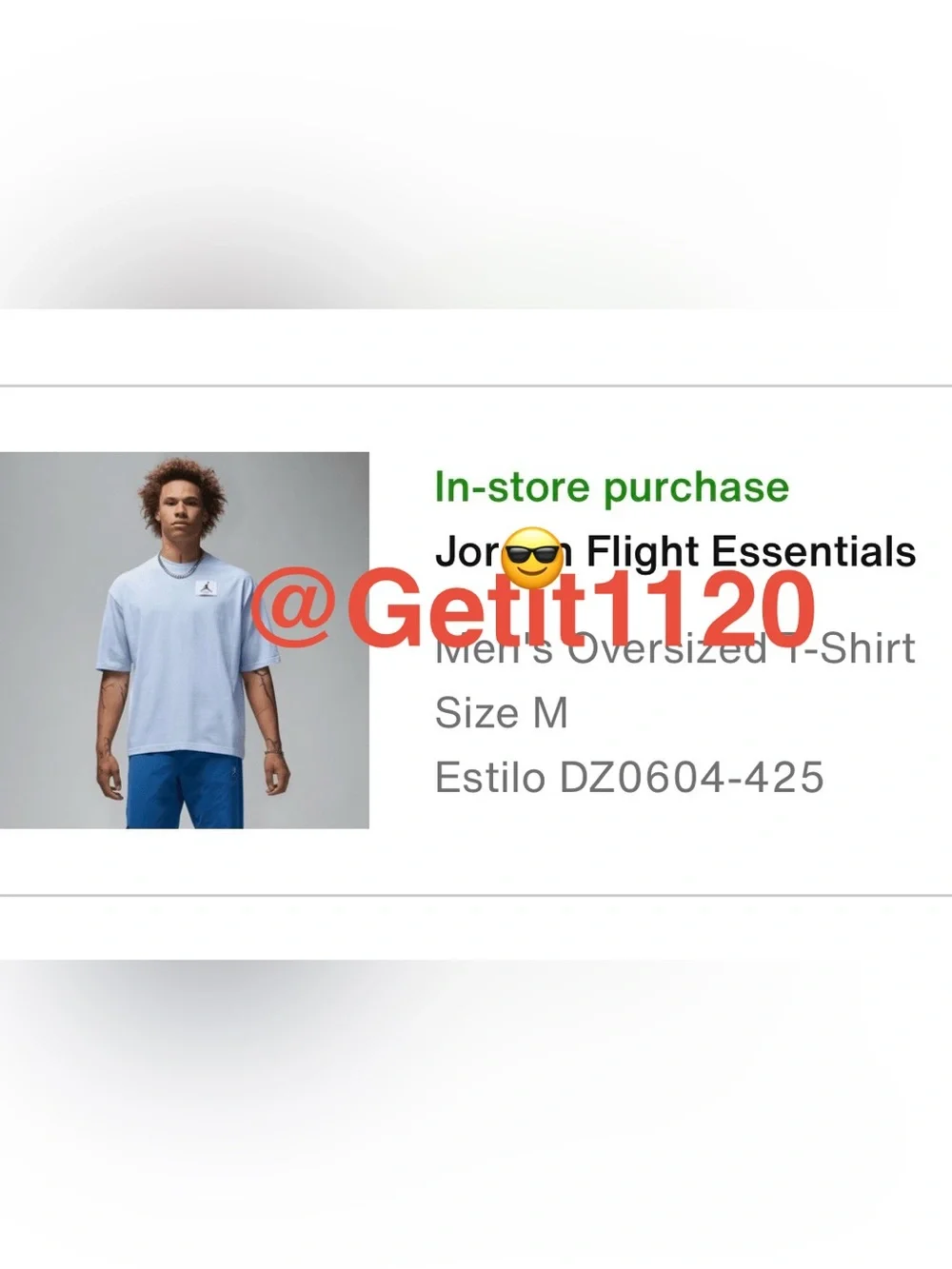 Jordan Flight Essentials Men’s Oversized T-Shirt DZ0604-425 Royal Tint Size M